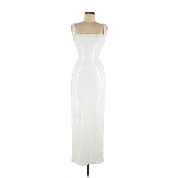 Meshki Adoria Sequin Cut Out Maxi Dress - White. Worn Once - Picture 3 of 6